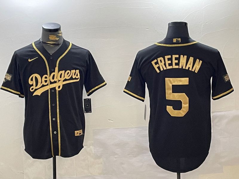 Men Los Angeles Dodgers #5 Freeman Black Gold Fashion Nike 2024 MLB Jersey style 11201->women mlb jersey->Women Jersey